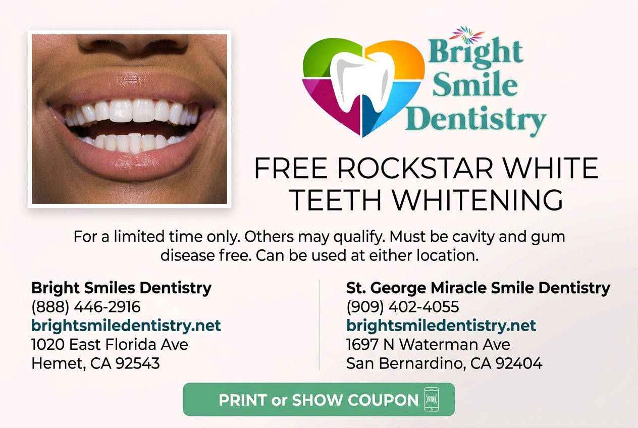 Free Rockstar White Teeth Whitening coupon — Bright Smile Dentistry